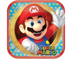 Super Mario Brothers Dinner Plates Square 23cm Paper - Pack of 8