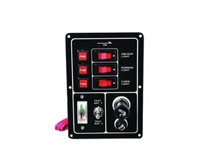 Switch Panel 3 Gang with Lighter & Test Marine Boat