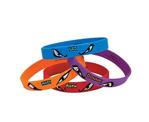 Teenage Mutant Ninja Turtles Rubber Bracelet Favors Pack of 4