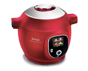 Tefal 1450W 6L Cook4Me+ Electric Pressure Cooker Steamer w Steaming Basket Red