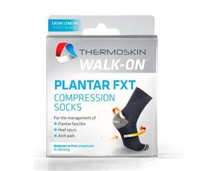 Thermoskin Walk-On Plantar FXT Compression Crew Socks Black
