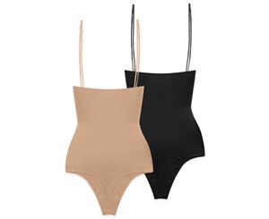 Ultimate Stay Up Thong Set - Tan and Black