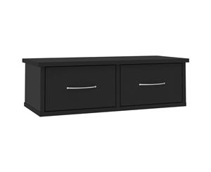 Wall-mounted Drawer Shelf Black 60x26x18.5cm Chipboard Wall Cabinet