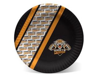 Wests Tigers NRL 6 Pack Team Logo Birthday Celebration Paper Party Plates