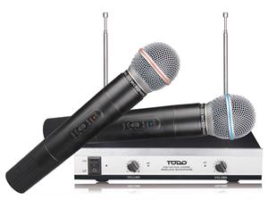 Wireless Microphone Vhf Dual Channel Twin Mic 30M Range Tjp-Hh61
