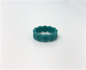 Women's QALO Wedding Ring - Scallop - Turquoise