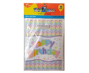 1 Pack of WHITE 15pce Loot Bags - 23x18cm Great for Kids Parties