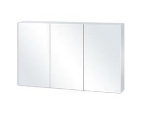 1200*750*155mm Pencil Edge White Shaving Cabinet With Mirror PVC Polyurethane White Tempered Glass Shelves