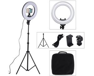 14'' 5500K Dimmable Diva LED Ring Light Diffuser Stand Make Up Studio with USB