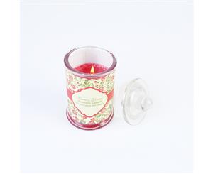 1pce Luxury Living Glass Red Candle Bottle 5.8cm x 10cm Scented Strawberry