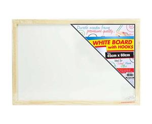 1pce White Board w/Hooks-45x60cm