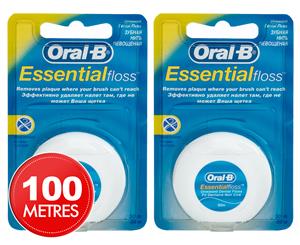 2 x Oral B Essential Floss 50m