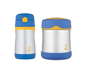 2pc Thermos 290ml Foogo Vacuum Insulated Stainless Steel Food Jar Bottle Blue