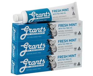 3 x Grants Fresh Mint Toothpaste 110g