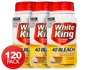 3 x White King Bleach Tablets Lemon 40pk