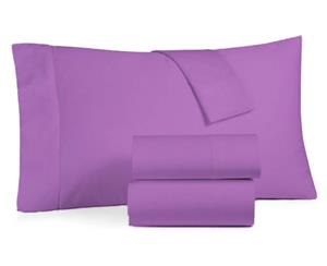 300TC Hotel Quality 100% Cotton Sateen Fitted Sheet Set Lavender Single King Single  Double  Queen  King Size Bed