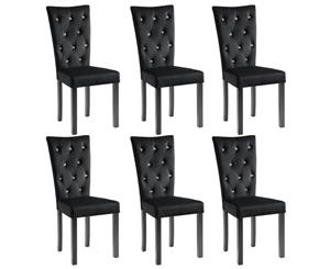 6x Dining Chairs Velvet Black Indoor Kitchen Dinner Room Office Seats