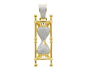 925 Sterling Silver Micro Pave Pendant - HOURGLASS gold - Gold