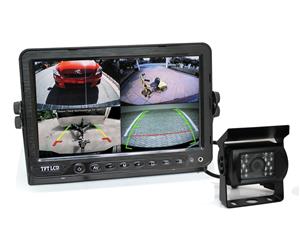 9" DVR Monitor 4CH Realtime Vehicle Reversing Recording CCD Camera Kit Truck Bus - 1 Camera Package