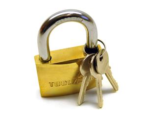 AB Tools Brass Padlock 60mm Heavy Duty Shed Lock Security Chain TE366