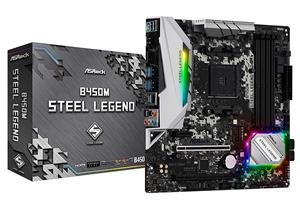 ASRock B450M Steel Legend AMD B450/4xDDR4/2xPCIEx16/HDMI/DP/M.2/USB3.1/MicroATX Motherboard