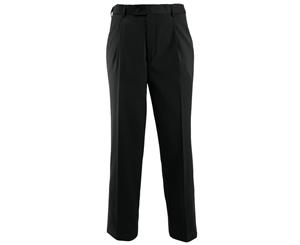 Alexandra Mens Icona Single Pleat Formal Work Suit Trousers (Black) - RW3452
