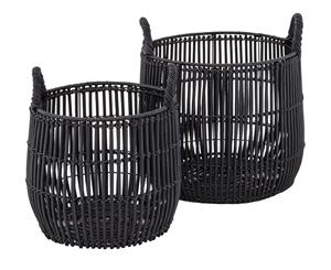 Amalfi Monterrey 2Pc Rattan Multipurpose Versatile Basket Set Organiser Storage