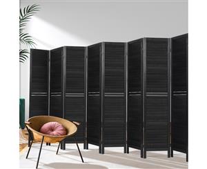 Artiss 8 Panel Room Divider Screen Privacy Wood Dividers Timber Stand Black