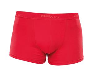 Asquith & Fox Mens Shorty Boxer Briefs/Underwear (Pack Of 2) (Red) - RW4910