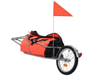 Bike Luggage Trailer with Bag Travel Cargo Carrier Orange and Black