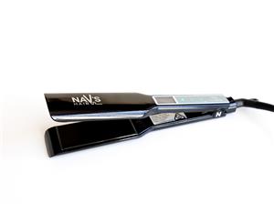 Black Wide Plate Nav's Hair Titanium + Smart Technology Styling Iron