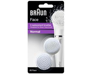 Braun SE80 Silk Epil Face 2 Refills for Facial Cleansing Brush