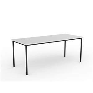 CeVello 1800 x 750mm Black Frame White Top Canteen Table