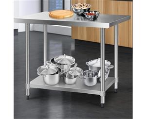 Cefito 1219x610mm Stainless Steel Kitchen Benches Work Bench Food Prep Table 430 Food Grade Stainless Steel