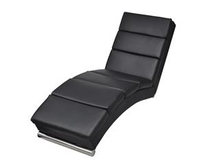 Chaise Lounge Black Sofa Bed Recliner Seat Couch Chair Modern Furniture