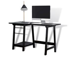 Computer Desk Wooden Student Study Table Workstation Shelf Office Home Black
