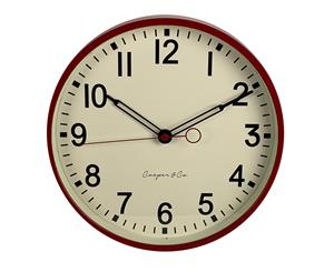 Cooper & Co.Rouge Sleek Silent Movement Wall Clock Red 29cm
