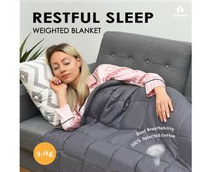 Costway 9.1KG Weighted Blanket Full Cotton with Glass BeadsBreathable Anti-pilling CoverDeep Relax Sleeping Adults