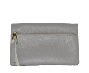 Cremorne - Ladies Grey Soft Pebbled Leather Fold Wallet