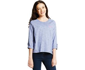 Dare 2b Girls Displace 100% Cotton 3/4 Length Cuffed Sleeve Top - Clematis