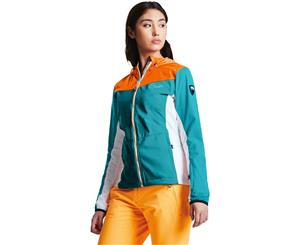 Dare 2b Womens Sovereign Waterproof Softshell Ski Jacket - Aqua/VibrOrn