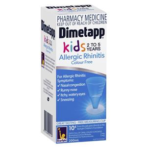 Dimetapp Allergic Rhinitis Colour Free Kids 2-5 years 200ml