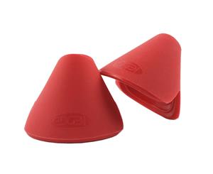 Edge Design 2 in 1 Silicone Red Pinch Grip Set of 2 Heat Resistant Oven Mitts