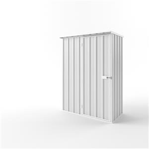 EnduraShed 1.5 x 0.78 x 2.12m Tall Flat Roof Garden Shed - Off White