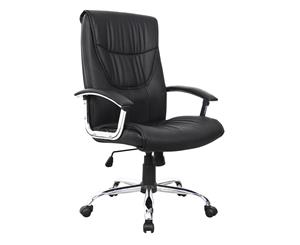 Executive Office Chair Computer High Back PU Leather Black Gas Lift
