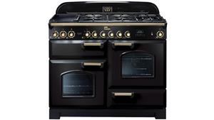 Falcon Classic Deluxe 1100mm Brass Fitting Dual Fuel Freestanding Cooker - Black Brass