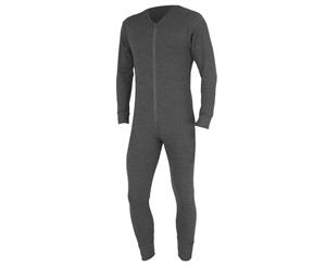 Floso Mens Thermal Underwear All In One Union Suit (Charcoal) - THERM45