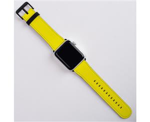 For Apple Watch Band (38mm) Series 1 2 3 & 4 Vegan Leather Strap iWatch Yellow