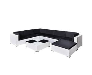 Garden Sofa Set 24 Piece White Rattan Wicker Lounge Couch Table Furniture