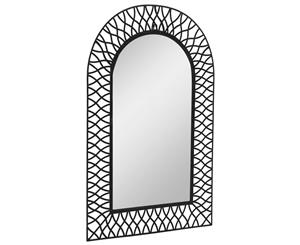 Garden Wall Mirror Arched 50x80cm Black Outdoor Vanity Shaped Mirror